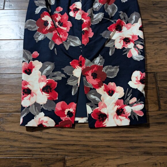 RW&CO pencil skirt navy red floral size 0 - Picture 12 of 15